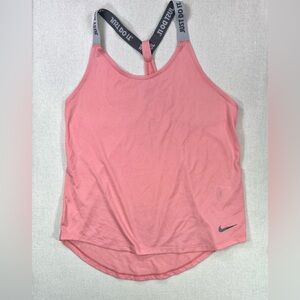 Nike Women's Pink Dri-FIT "Just Do It" Tank, Coral size Small